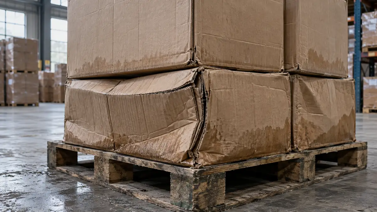 Illustrative image of Why do cartons crush after humid storage? on a workshop surface.