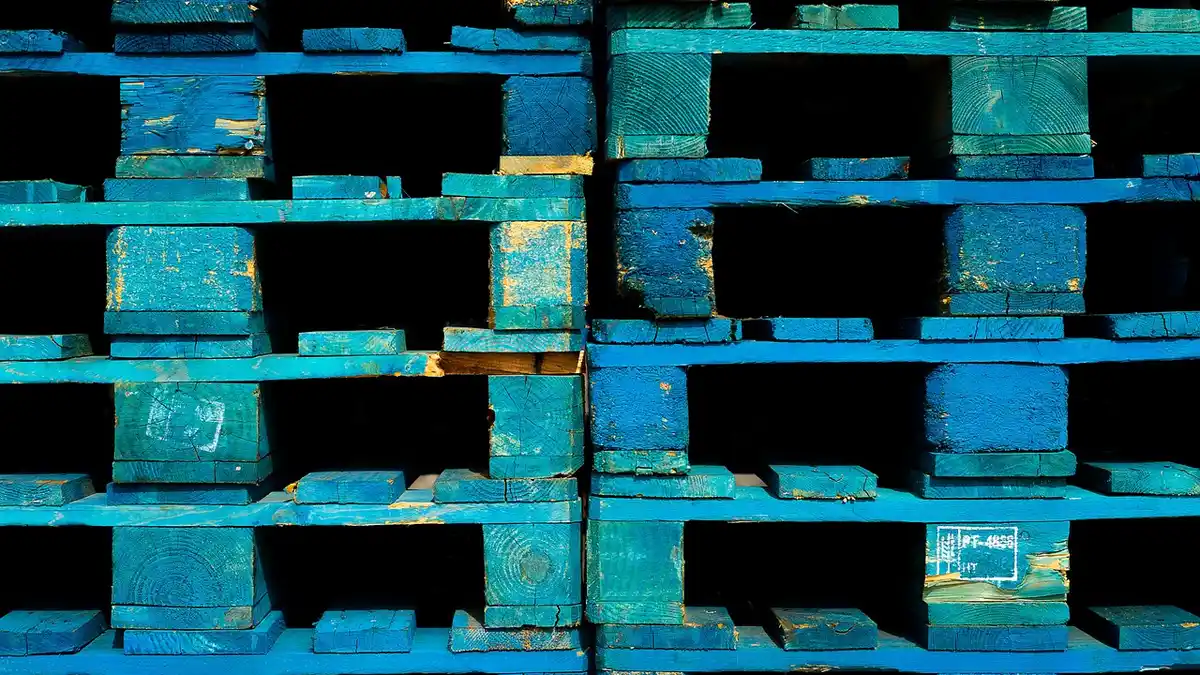 Wooden pallets.