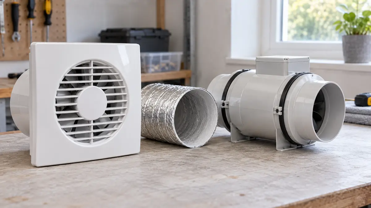 Illustrative image of Will a Chinese extractor fan ventilate my UK home? on a workshop surface.