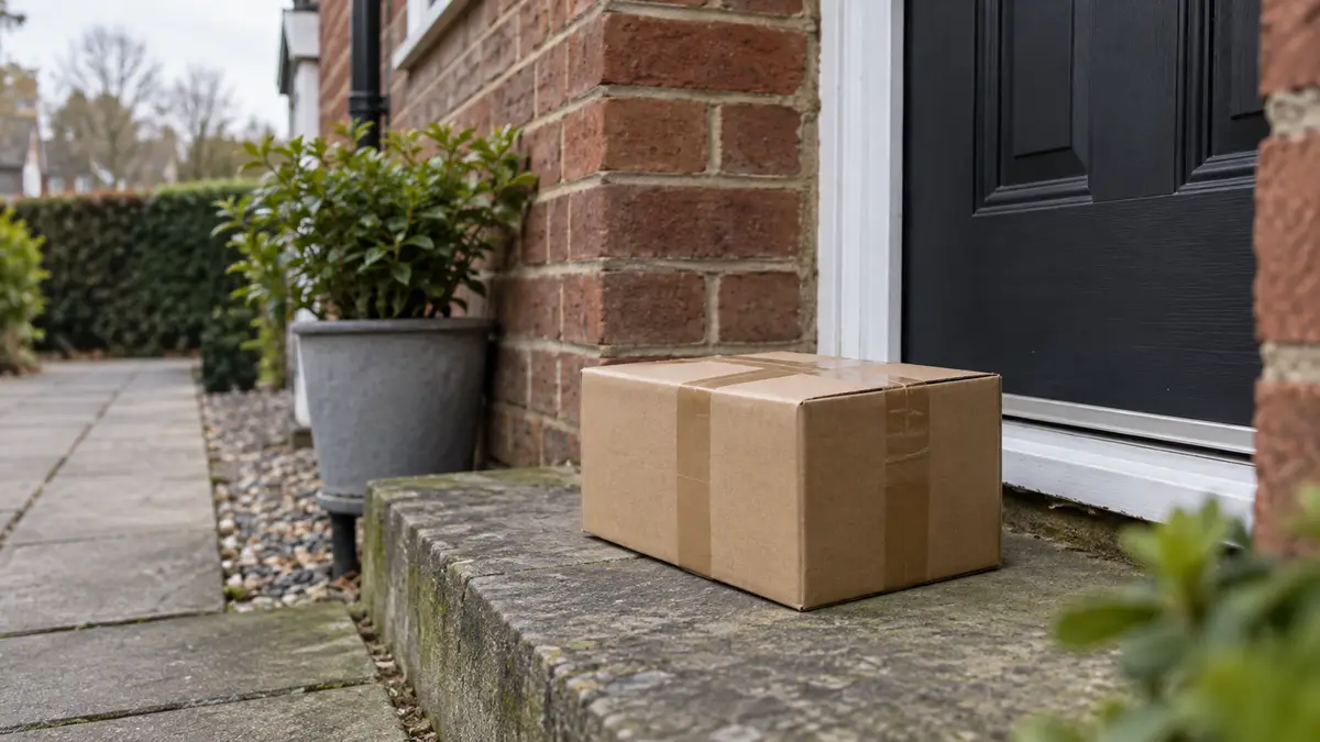 Illustrative image of China parcel stolen outside: who should resolve it? on a workshop surface.
