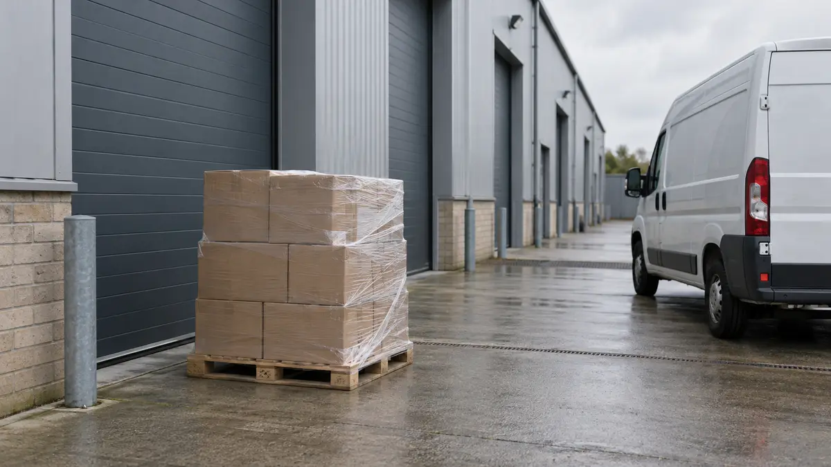 Illustrative image of China shipment delivered to the wrong UK address on a workshop surface.