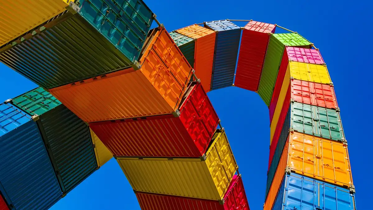 A freight container used for cargo transport and storage.