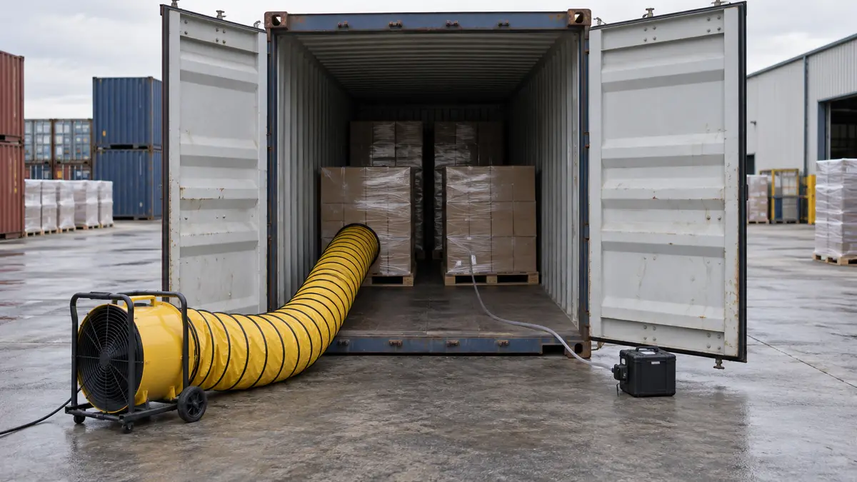 Illustrative image of Container fumes: when is unloading safe? on a workshop surface.