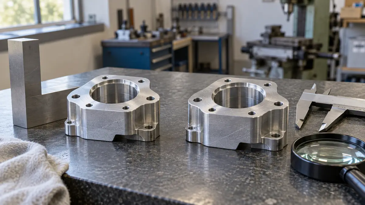 Illustrative image of How to resolve conflicting inspection results on a workshop surface.
