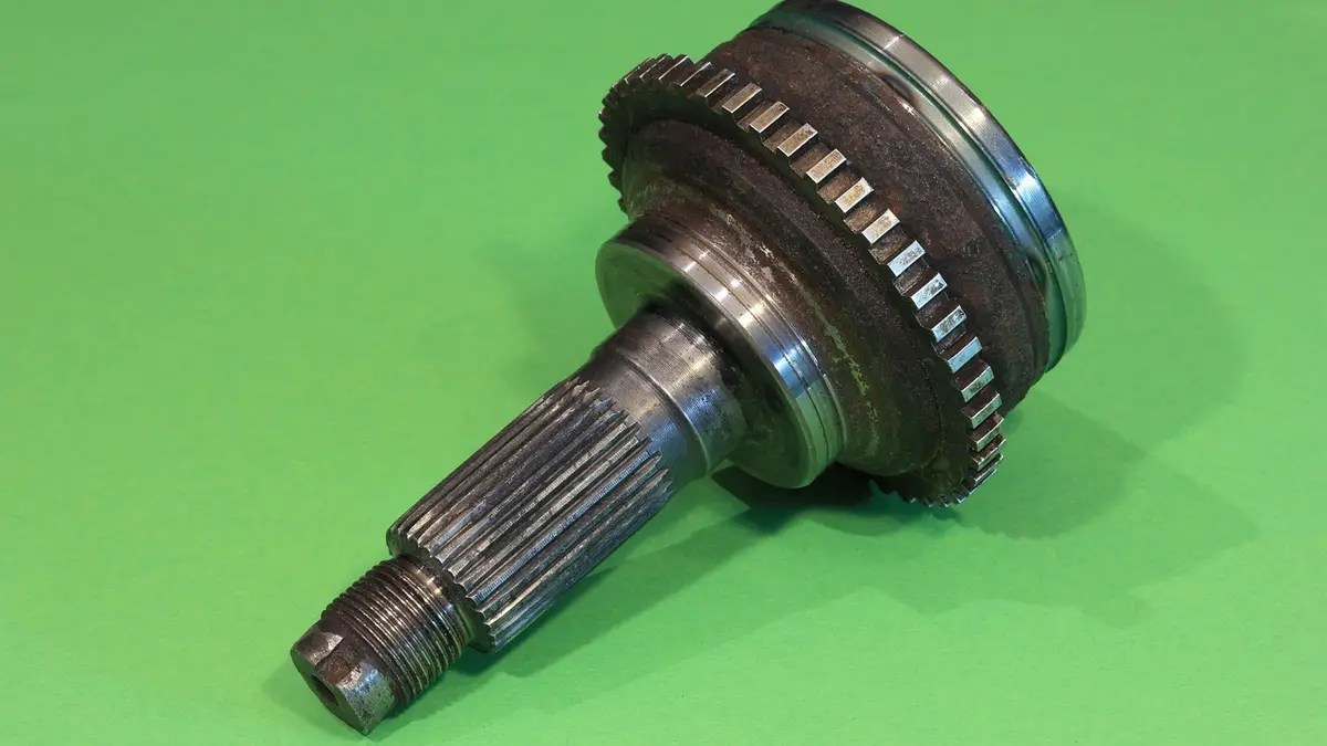 An automotive driveshaft constant velocity joint housing.