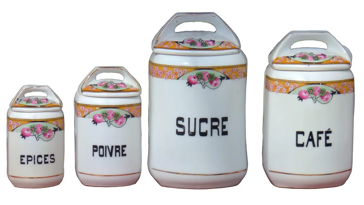 Old ceramic storage jars have painted decoration.