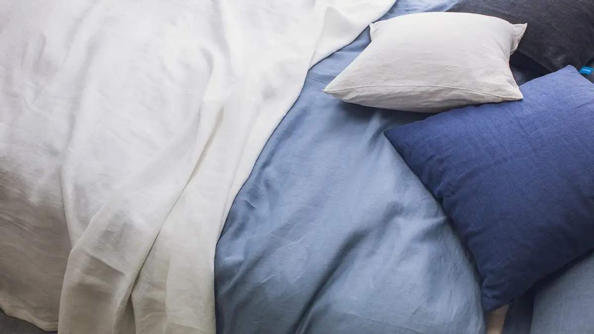 Bedding with a duvet cover.