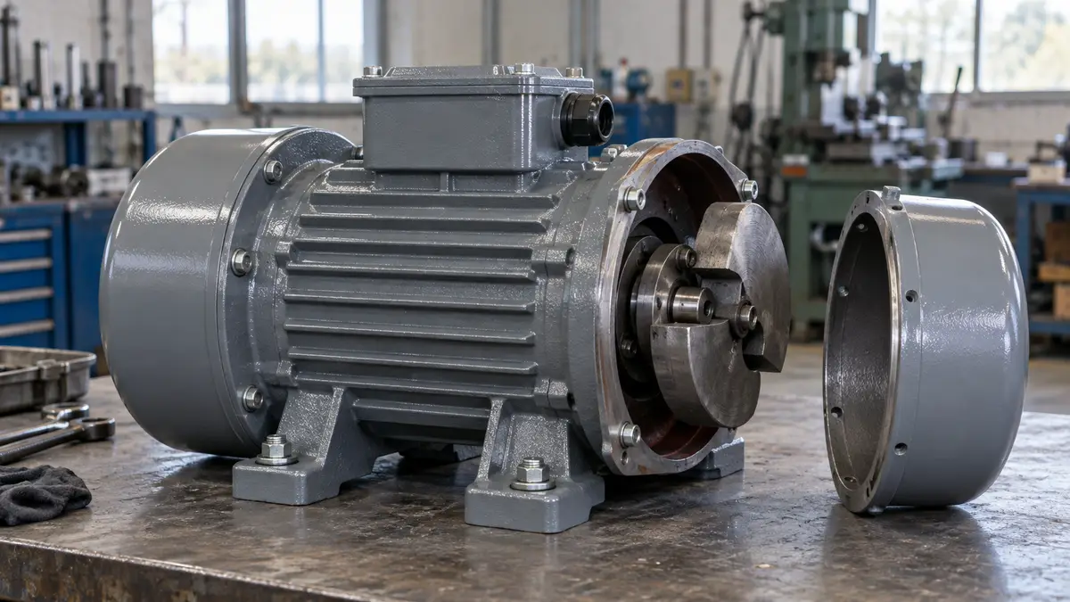 Illustrative image of electric vibration motors on a workshop surface.