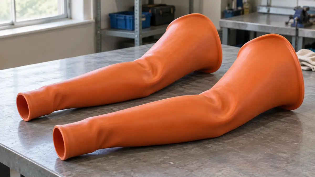 Illustrative image of insulating sleeves on a workshop surface.