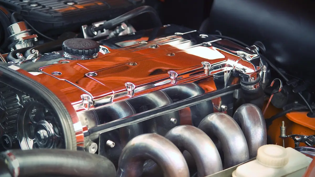 A metal engine block.