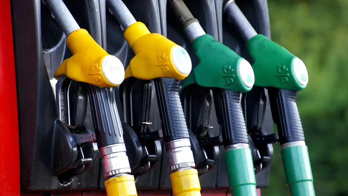 A fuel pump at a petrol station.