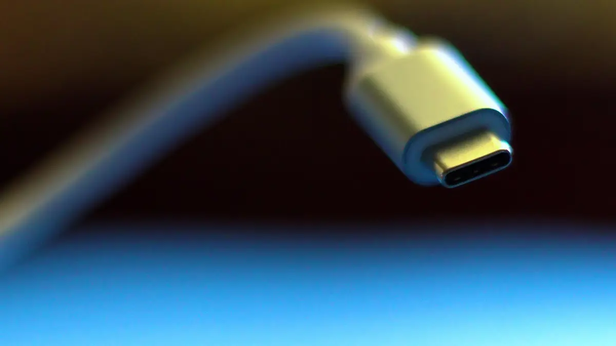 A USB charger with a cable and plug.