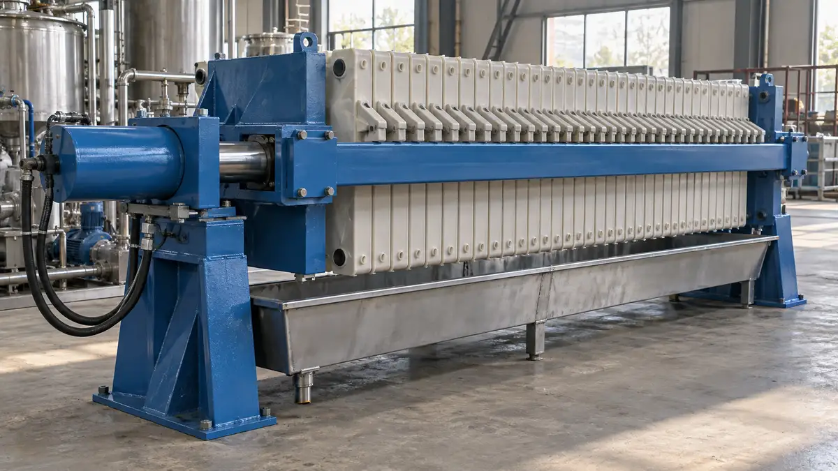 Illustrative image of Industrial Filter Presses on a workshop surface.