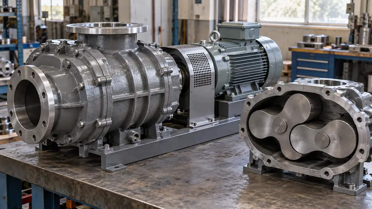 Illustrative image of Roots vacuum boosters on a workshop surface.