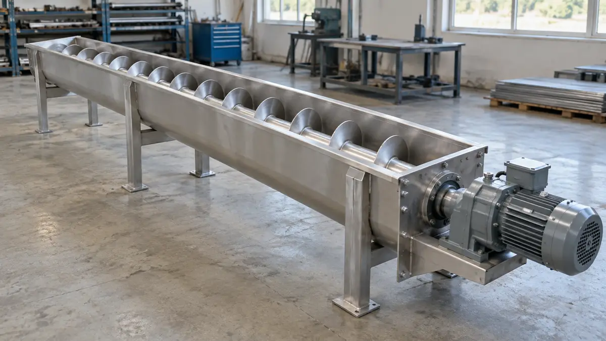Illustrative image of Screw Conveyors on a workshop surface.