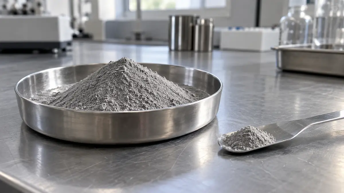 Illustrative image of silver powder on a workshop surface.