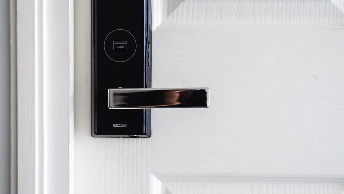 A digital door lock for a smart home.