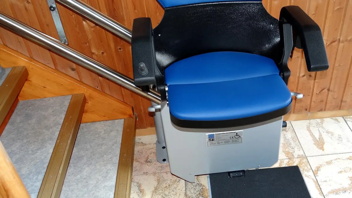 A stair lift for people with mobility difficulties.