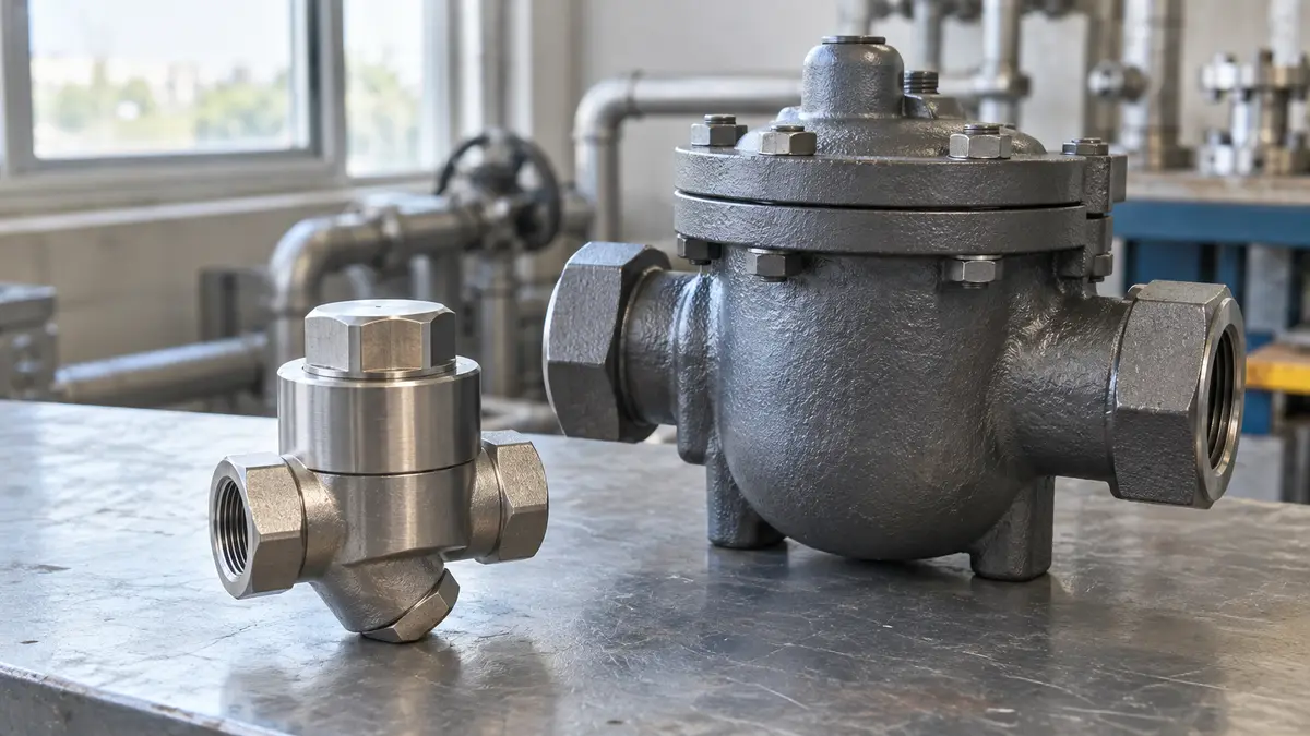 Illustrative image of steam traps on a workshop surface.
