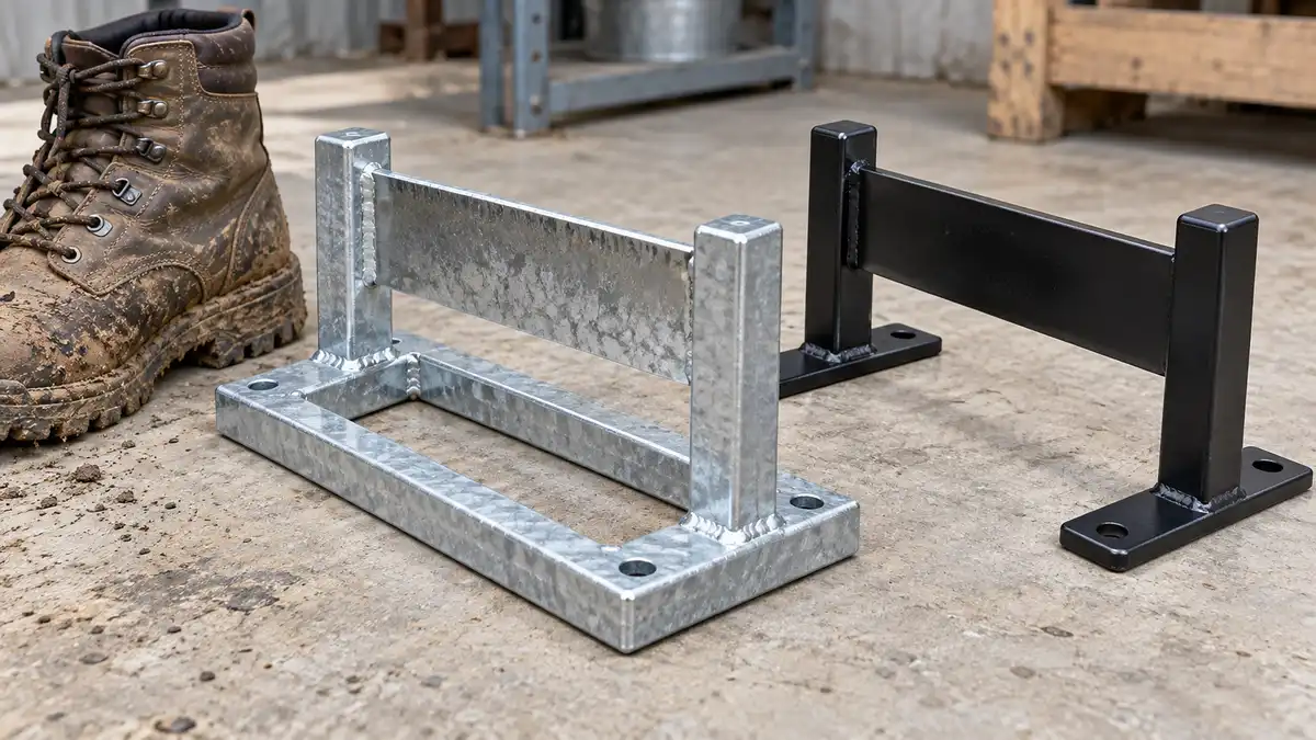 Illustrative image of steel boot scrapers on a workshop surface.