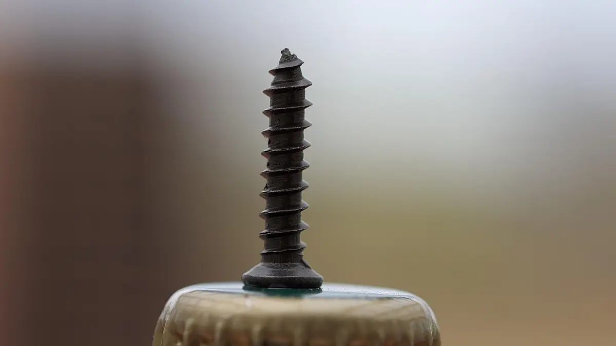 A close-up shows a steel screw and its thread.